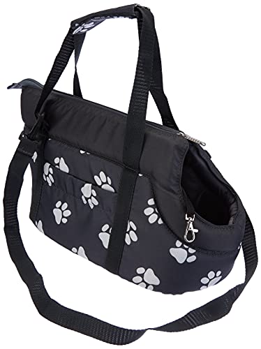 DOGGY Hobbydog TORGWL2 Hundetasche Tragetasche Katzentasche, Größe 22 x 20 x 36 cm, grau mit Pfoten von Hobbydog