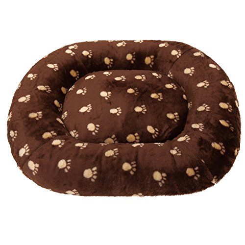 Hobbydog XL PEXBZL2 Dog Bed Pontoon Exclusive XL 78X100 cm Brown with Paws, XL, Brown, 3.2 kg von Hobbydog