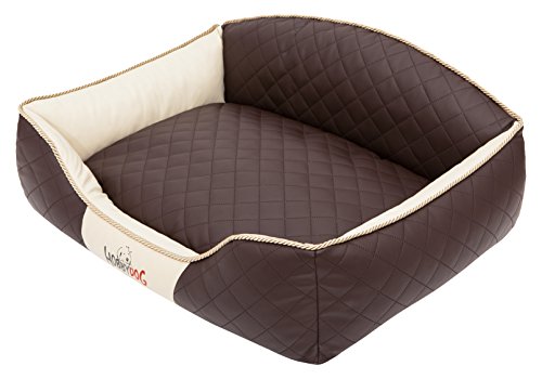 Hobbydog XLELIBBB1 Hundebett/Sofa/Korb Elite mit Kunstleder, braun/beige, XL 84 x 65 x 28 cm Hobbydog XLELIBBB1 Hundebett/Sofa/Korb Elite mit Kunstleder, braun/beige, XL 84 x 65 x 28 cm von DOGGY