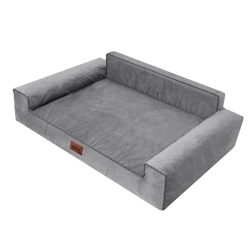 Hundebett Hundekissen Bett Kissen Haustierbett Hundeliegen Hundesofa Hundecouch Liegen Sofa Hundekorb Tierbett Weich,Grau, 98 x 66 cm von HOBBYGARDEN