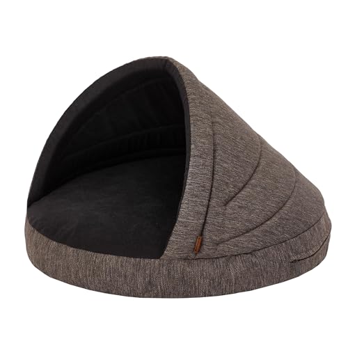 HOBBYGARDEN Hundematratze Haustierbett Hundehütte Kissen Liegen Hundehöhle Bett Sofa Hundekorb Tierbett Hunderuheplatz Hundesofa Matratze, 90 x 90cm, Braun von HOBBYGARDEN