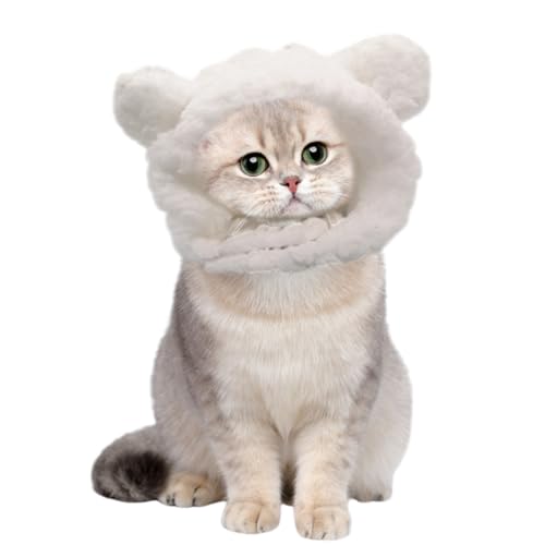 Hobngmuc Bären-Kopfbedeckung, Bärenhut für Haustier-Katzenkostüm, atmungsaktiv, Kopfbedeckung, Winter, warme Hüte für Katzen, kleine, mittelgroße Welpen, Haustiere von Hobngmuc