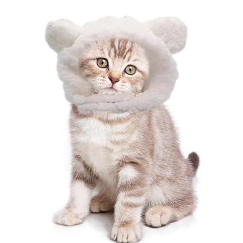 Hobngmuc Haustier-Kopfbedeckungsmütze | Katzenkostüm Bärenmütze | Atmungsaktive braune Haustiermütze, Kopfbedeckung, warme Wintermütze für Katzen, kleine mittelgroße Welpen, Haustiere von Hobngmuc