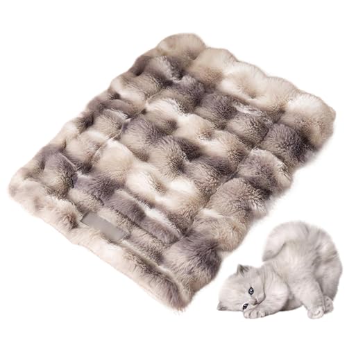 Hobngmuc Katzenschlafmatte – wärmende Plüsch-Katzenmatte | Haustierzubehör für Nachttisch, Reisen, Outdoor, Auto, Zimmer, Innenfenster, Camping, Unterschlupf, Schreibtisch, Couch, Stuhl von Hobngmuc