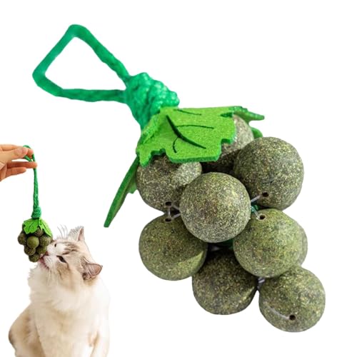 Hobngmuc Katzenspielzeug für Wohnungskatzen,Katzenminze-Spielzeug für Katzen - Effektiver Katzenminzeball fördert die Verdauung | Katzenspielzeugball beseitigt Haarballen, reich an Pflanzenfasern für von Hobngmuc