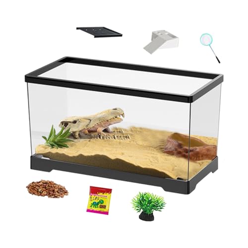 Hobngmuc Schildkröten Starter-Set | Wasserschildkröten Terrarium - Lebensraum Mit Bodenentwässerung Für Reptilien Amphibien Krabben Frösche Geckos Chamäleons Schlangen von Hobngmuc
