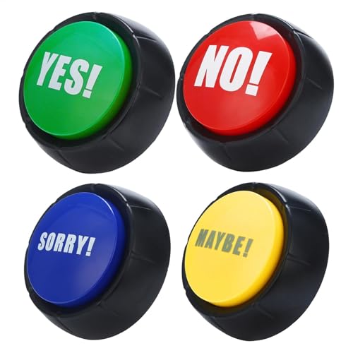 Hobngmuc Spiel Buzzer Taste, 4 Stück Antwort Buzzer Für Quizspiele, Fun Talking Buttons Für Kommunikation, Freude Buzzer, Ja- Und Nein-Knöpfe Für Spiele Im Klassenzimmer Und Zu Hause Hobngmuc Spiel Buzzer Taste, 4 Stück Antwort Buzzer Für Quizspiele, Fun Talking Buttons Für Kommunikation, Freude Buzzer, Ja- Und Nein-Knöpfe Für Spiele Im Klassenzimmer Und Zu Hause von Hobngmuc