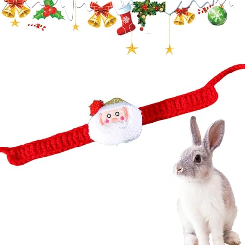 Hobngmuc Weihnachts-Haustier-Bandana | Gehäkeltes Katzen-Weihnachts-Bandana,Atmungsaktives Haustier-Bandana, festlicher Haustier-Schal für Kaninchen, Kätzchen, Welpen von Hobngmuc