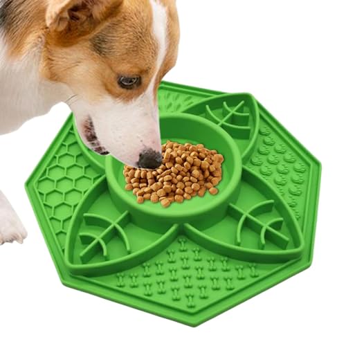 Hundefuttermatte,Licky Mat für Haustiere - Achteckige Leck- und Spielmatte für Hunde - Slow Feeder Napf-Leckpad für kleine bis mittelgroße Haustiere von Hobngmuc