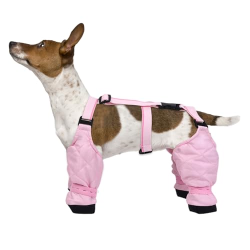 Hundestiefel Leggings, Verstellbare, rutschfeste, wasserdichte Hundeschuhe Leggings, Schmutzabweisende, Sturzsichere Outdoor Walking Lauf Wanderschuhe Für Kleine Mittelgroße Und Große Hunde von Hobngmuc