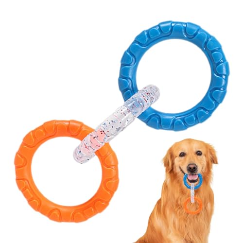 Hundezerrspielzeug, Hundespielzeugring | Tauziehspielzeug für Hunde | Tauziehen-Puller, zahnbeständig, 3 Ringe, interaktives Hundespielzeug, Haustier-Übungszubehör für kleine, mittelgroße und große Hu von Hobngmuc