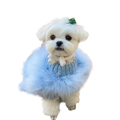 Hodeffior Damen Türkei Winter Warm Pullover Weich Bequem Haustier Kleidung Haustiere Cosplay Kostüm für Kleine Mittlere Große Hunde Hellblau M von Hodeffior