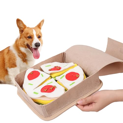 Hodeffior Pizza-Form Schnüffelnasenarbeit Spielzeug Haustier Stress Relief Spiel Interaktives Futtersuche Puzzle Spielzeug für langsames Essen (24,5 x 24,5 x 2,4 cm) von Hodeffior