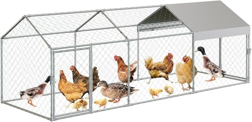 HüHnerstall 3x1x1m Verzinkter Stahl Kleintierstall HüHnerhaus Freilaufgehege Mit Dach Sicherheitsschloss Und Wasserdichtes Pe-Farbtuch für HaustierkäFig HüHnerkäFig VogelkäFig Kleintiere Pflanzen von Hodeffior