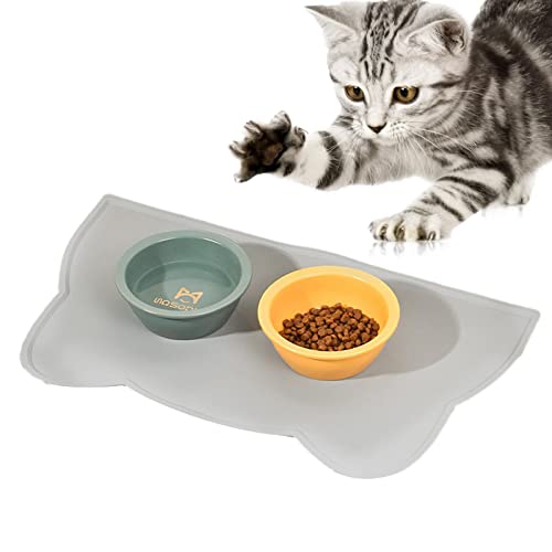 Hods Katze Tischset | Erstklassige Cloud-Silikon-Futtermatte | Rutschfestes Platzdeckchen für Haustiere, um zu verhindern, DASS Lebensmittel verschüttet Werden und Wasser auf den Boden gelangt von Hods