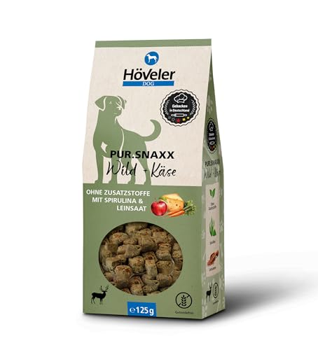 Höveler Dog PUR.SNAXX Wild + Käse, 125 Gramm – Leckerli für Hunde – getreidefrei – frisches Fleisch – ohne Zusatzstoffe Höveler Dog PUR.SNAXX Wild + Käse, 125 Gramm – Leckerli für Hunde – getreidefrei – frisches Fleisch – ohne Zusatzstoffe von Höveler