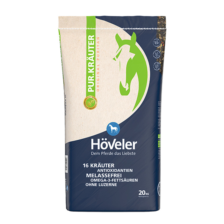 Höveler Pur.Kräuter 20kg Getreide- & Melassefreies Kräutermüsli von Höveler