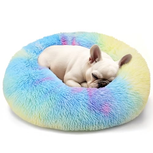 Hoewina Hunde- und Katzenbett, 50,8 cm, Katzenbetten für Indoor-Katzen, beruhigendes Donut-Bett für Welpen und Kätzchen, waschbares, rundes flauschiges Haustierbett für kleine, mittelgroße Hunde und Hoewina Hunde- und Katzenbett, 50,8 cm, Katzenbetten für Indoor-Katzen, beruhigendes Donut-Bett für Welpen und Kätzchen, waschbares, rundes flauschiges Haustierbett für kleine, mittelgroße Hunde und von Hoewina