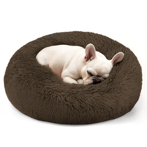 Hoewina Hunde- und Katzenbett, 50,8 cm, Katzenbetten für Indoor-Katzen, beruhigendes Donut-Bett für Welpen und Kätzchen, waschbares, rundes flauschiges Haustierbett für kleine, mittelgroße Hunde und von Hoewina