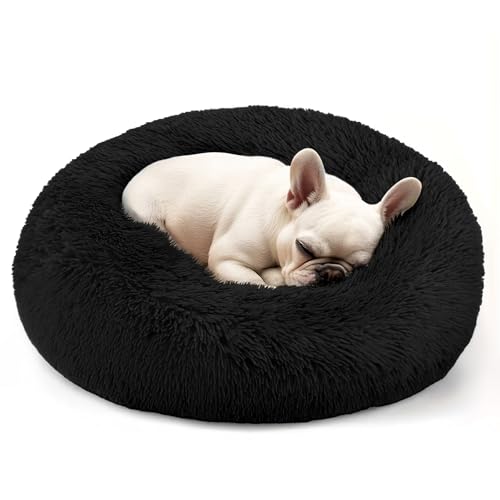 Hundebett für kleine Hunde, Anti-Angstzustände, waschbar, rund, 61 x 61 x 20,3 cm, Schwarz Hundebett für kleine Hunde, Anti-Angstzustände, waschbar, rund, 61 x 61 x 20,3 cm, Schwarz von Hoewina