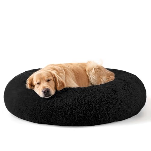 Hundebetten für große Hunde und Katzen, 81,3 cm, waschbar, unzerstörbar, extra großes Hundebett (schwarz) von Hoewina