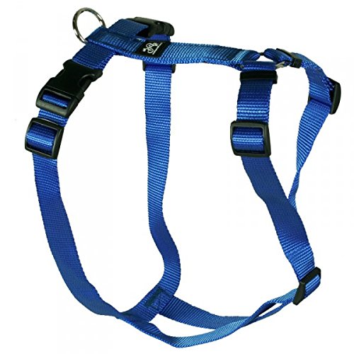 Hundegeschirr - Nylonband, Unifarben Blau, Bauchumfang 50-65 cm, 20 mm Bandbreite von Hoffmann