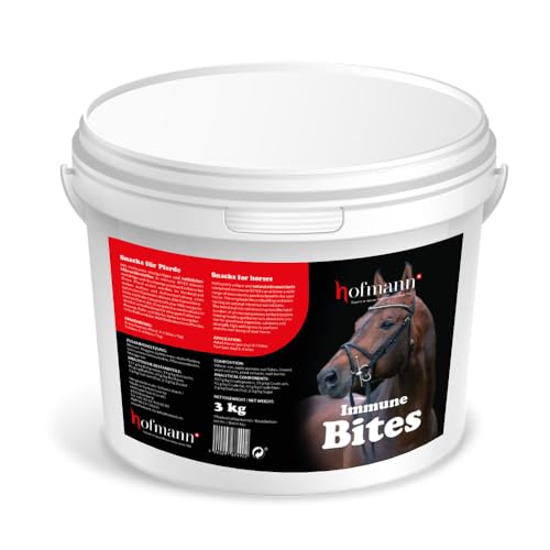 Hofmann Nutrition Immune Bites – natürliche Pferdeleckerlis für Darmgesundheit & Immunsystem – Ergänzungsfutter mit Mikronährstoffen – unterstützt die Verdauung – 3 kg Eimer von Hofmann