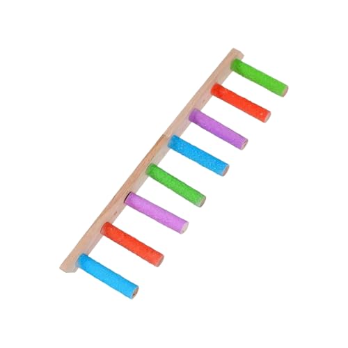 Hogvinnatil Bird Ladder,Holz-Spielzeugleiter Für Nymphensittiche - Interaktive Krallenschleifhilfe Für Sittiche, Conures Und Unzertrennliche von Hogvinnatil