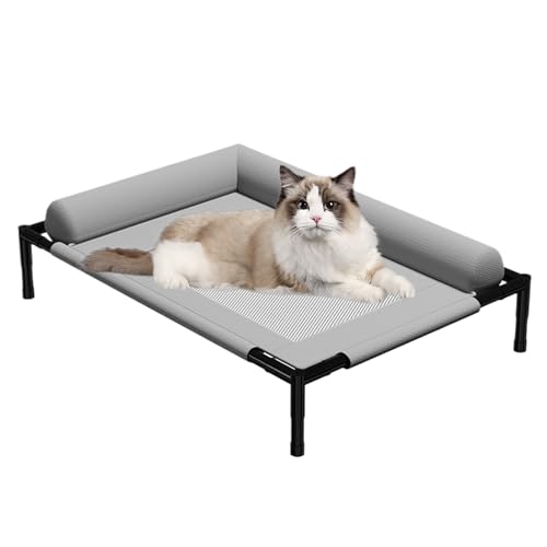 Hogvinnatil Erhöhte Hundebete, Hundebettbett - Kühlung Hundebett mit Kissen und atmungsaktivem Netz | Abnehmbare waschbare Haustierzubehör für Cat Outdoor Camping Terrasse Sonnenbaden Reisereisen Hogvinnatil Erhöhte Hundebete, Hundebettbett - Kühlung Hundebett mit Kissen und atmungsaktivem Netz | Abnehmbare waschbare Haustierzubehör für Cat Outdoor Camping Terrasse Sonnenbaden Reisereisen von Hogvinnatil