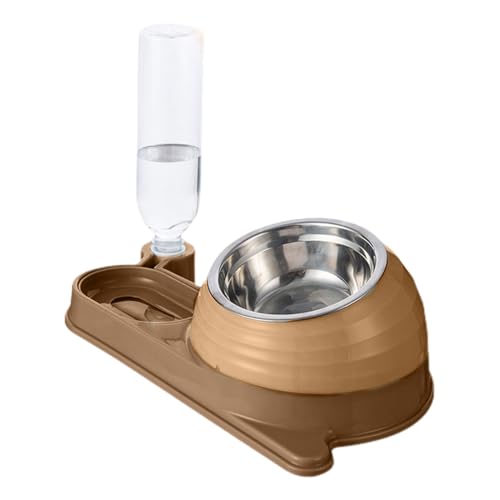 Hogvinnatil Katzenschüssel mit Wasserspender, Katzenfutterwasserschale Set | Kätzchen Food and Water Bowl Set | Schneckenform 16-Grad geneigte Futtermittelspender für Reisebürbchen Apartment Car Crate von Hogvinnatil