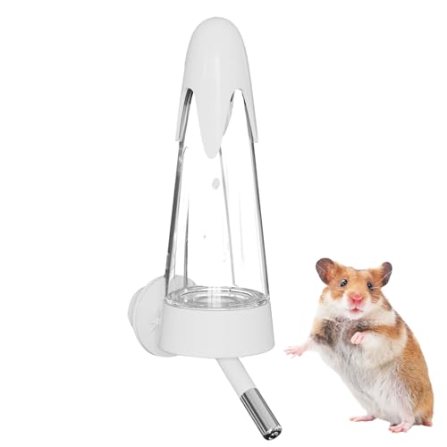 Hogvinnatil Kleintier Trinkflasche, Nagetierflasche Mit Halterung Und Trinksystem, Auslaufsicher 125ml Tropffrei Futterspender Für Hamster Igel Unterwegs Draußen Und Zuhause von Hogvinnatil
