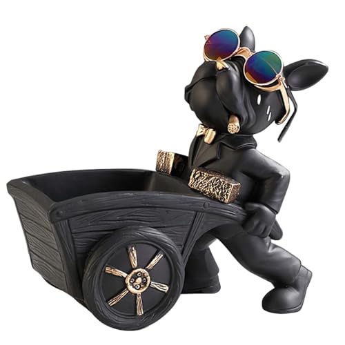 Hogvinnatil Schlüsselschale für Eingangstisch, niedliche Schlüsselschale - Harzhund Figur Candy Bowl - Netter Hund zieht einen Trolley -Design Desk Home Decor -Figur für Wohnzimmer Hogvinnatil Schlüsselschale für Eingangstisch, niedliche Schlüsselschale - Harzhund Figur Candy Bowl - Netter Hund zieht einen Trolley -Design Desk Home Decor -Figur für Wohnzimmer von Hogvinnatil