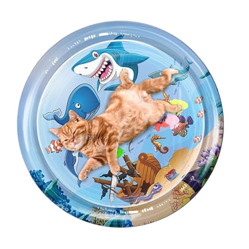 Hogvinnatil Wasserspielmatte für Katzen, Katzenwasserbettspiel Matte - Sensorische Wassermatte für Haustier | Fühlen Sie Sich cool, bequem, Innenunterhaltung, interaktive Katzenspielzeugspielpolster Hogvinnatil Wasserspielmatte für Katzen, Katzenwasserbettspiel Matte - Sensorische Wassermatte für Haustier | Fühlen Sie Sich cool, bequem, Innenunterhaltung, interaktive Katzenspielzeugspielpolster von Hogvinnatil