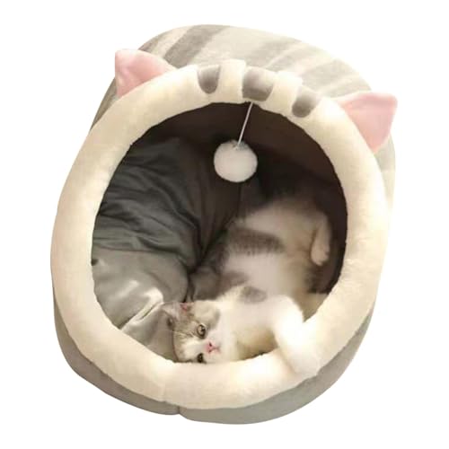 Katzenbett, Katzenhöhle, Haus, 31 x 30 x 28 cm, waschbare Höhlematte, Haustierhöhle, Katzenhöhle, Katzenhöhle für drinnen und draußen von Hogvinnatil