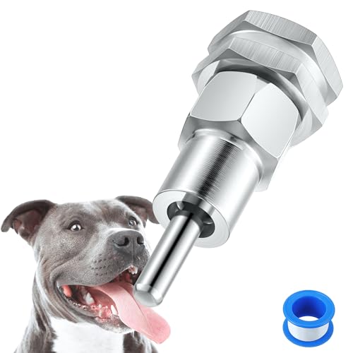 Hohean Automatischer Wassertränker aus Edelstahl, 1,27 cm, 1,9 cm, automatische Nippel-Trinkbewässerung, Messing-Wassertank-Anschluss mit Lochöffner und Klempnerband für Hunde und andere Haustiere Hohean Automatischer Wassertränker aus Edelstahl, 1,27 cm, 1,9 cm, automatische Nippel-Trinkbewässerung, Messing-Wassertank-Anschluss mit Lochöffner und Klempnerband für Hunde und andere Haustiere von Hohean