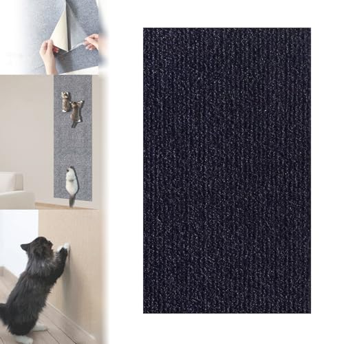 Katzenkratzmatte, Kletternder Katzenkratzer, Selbstklebende Katzenkratzmatte, Katzenwandkratzer, Zuschneidbares, An Der Wand Montiertes Katzenkratzpad (Dark Blue,16 * 39in) von Hohny