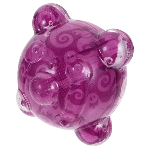 Hohopeti Cat Chewing Ball Spielzeug Für Katzen Robuster Kauspielzeugball Aus TPR Squeaky Design Für Zahnreinigung Und Selbstbeschäftigung Für Haustiere Farbe Magenta von Hohopeti