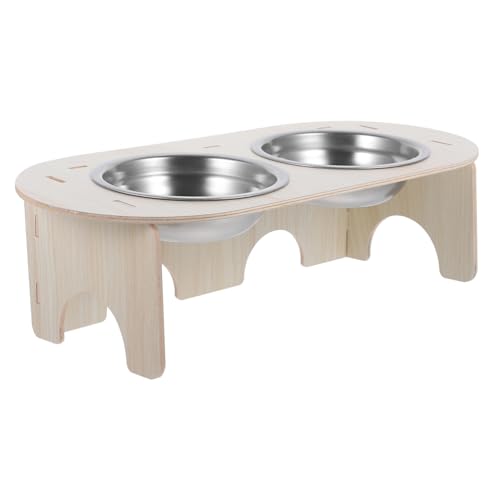 Hohopeti Erhöhter Futter- Und Wassernapf Für Katzen 2er-Pack Stabiler Metall-holzsockel Erhöhter Futternapf Für Haustiere Kein Design Einfache Reinigung Hohopeti Erhöhter Futter- Und Wassernapf Für Katzen 2er-Pack Stabiler Metall-holzsockel Erhöhter Futternapf Für Haustiere Kein Design Einfache Reinigung von Hohopeti