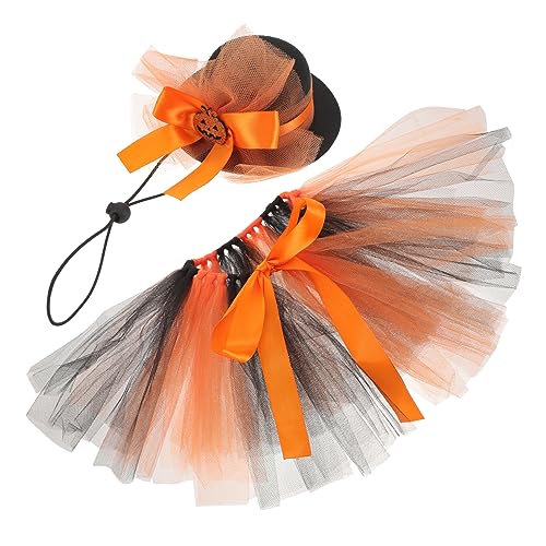 Hohopeti Halloween Haustier Tutu Rock Set Katze Hund Kostüme Kürbis Hut Stilvolle Hund Tutu Rock für Partys von Hohopeti