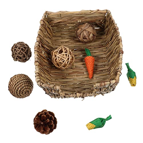 Hohopeti 1 Satz Hasenstrohbett hasenpuppe Hasen Spielzeug Hasenstrohmatte Meerschweinchen Spielzeug Hasenzahn-Kauspielzeug Spielzeuge Einstreu aus Stroh Hasenspielzeug für Kaninchen Hohopeti 1 Satz Hasenstrohbett hasenpuppe Hasen Spielzeug Hasenstrohmatte Meerschweinchen Spielzeug Hasenzahn-Kauspielzeug Spielzeuge Einstreu aus Stroh Hasenspielzeug für Kaninchen von Hohopeti