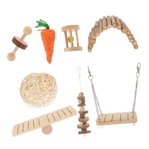 Hohopeti 1 Set Hamsterspielzeug Hamsterleiter Spielzeug Aus Holz Kletterspielzeug Hamstertreppe Kleines Haustier Wippe Interessantes Hamsterkäfigspielzeug Hamsterschaukel von Hohopeti