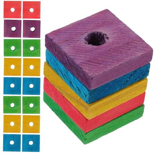 Hohopeti 100 Stück Teiliges Parrot Nibbling Toy aus Holz Buntes DIY Kauspielzeug für Papageien Sicheres Zahnpflege Wellensittiche und Vogelzähne Fördert Zahnhygiene und Spielspaß von Hohopeti