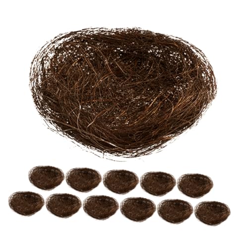 Hohopeti 12 Stück Teiliges Mini Vogelnest aus Natürlichen Fasern Realistisch Gestaltete Dekorative Künstliche Nester für Garten Osterdeko Fotografie und Vogelkäfig Dekoration von Hohopeti