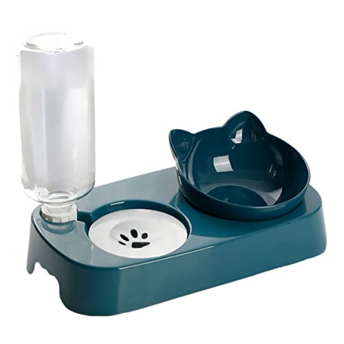 Hohopeti 1Satz Automatischer Wasserspender für Katzen Futter und Wassernapf rutschfeste Unterlage Freies Kunststoffmaterial für Gesunde Fütterung Hohopeti 1Satz Automatischer Wasserspender für Katzen Futter und Wassernapf rutschfeste Unterlage Freies Kunststoffmaterial für Gesunde Fütterung von Hohopeti