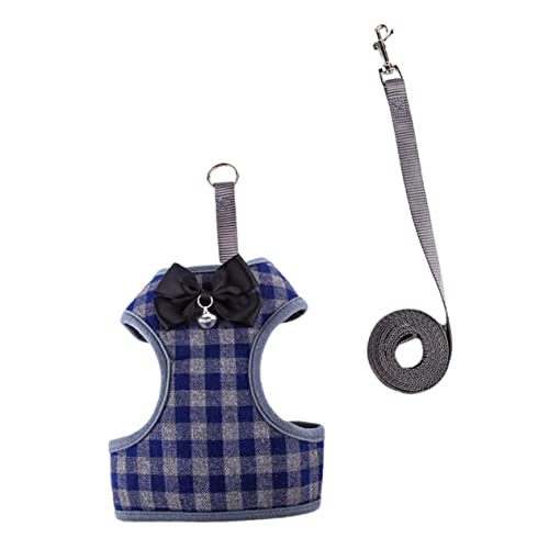 Hohopeti 1Satz Teiliges Outdoor Hundekostüm Mit Leine Und Weste Für Kleine Hunde Trendiges Blaues Design S von Hohopeti