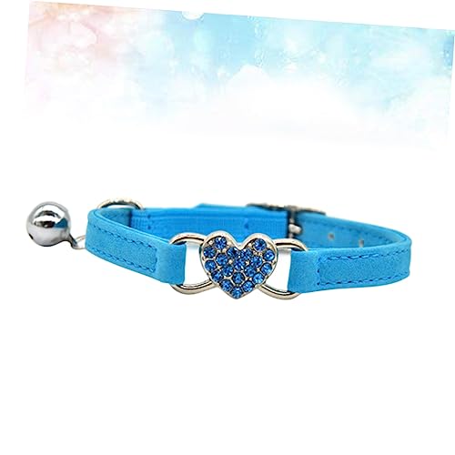 Hohopeti Verstellbares Katzenhalsband Mit Herz- Und Strasssteinen Und Glöckchen Haustierhalsband Für Katzen Und Kätzchen Praktisch von Hohopeti