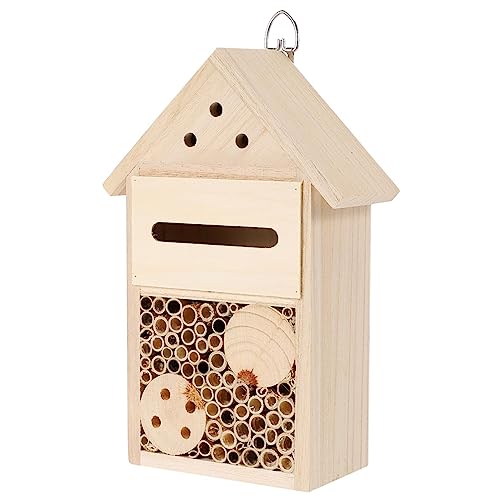 Hohopeti 1Stück Garten Insektenhotel aus Holz Bienenkabine für Insektenbeobachtung und Dekoration Sicherer für Wildbienen von Hohopeti