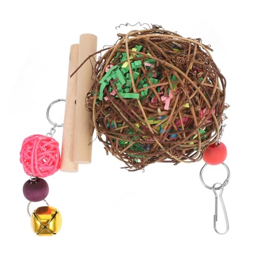 Hohopeti Bunte Papageien-Spielzeug Interessantes Vogelspielzeug Für Käfige Kauspielzeug Für Papageien Und Vögel Fördert Saubere Zähne Und Spielspaß von Hohopeti