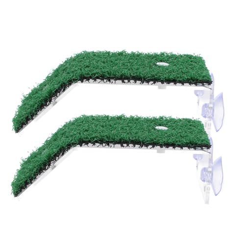 Hohopeti 2 STÜCK Kunststoff Kletterplattformen für Kleine Schildkröten Realistische Rasensimulation Terrassen sonnenplätze für Aquarium und Terrarium Robust Wasserfest Vielseitig für von Hohopeti