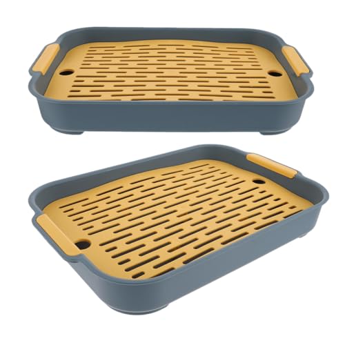 Hohopeti 2 Stück Eckige Kleintier Toilette mit Abnehmbaren Gittern Platzsparend und Tragbar für Kaninchen Meerschweinchen Hamster und Zwergkaninchen Einfach zu Reinigen und Auslaufsicher von Hohopeti